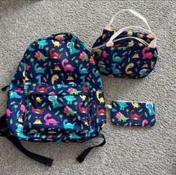 Abshoo Navy Dinosaur Backpack with Lunchbox