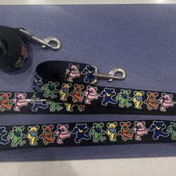 NEW Grateful Dead Dancing Bears Dog Leash, 6 Feet Long By 1 1/2” Wide