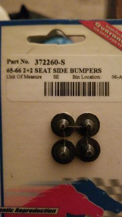 65 - 66 Mustang 2+2 Scott Drake seat side bumpers
