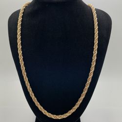 ROPE CHAIN 14K2T YELLOW & ROSE GOLD, 24” LENGHT, 5.4 MM, 38.7 GRAMS.  