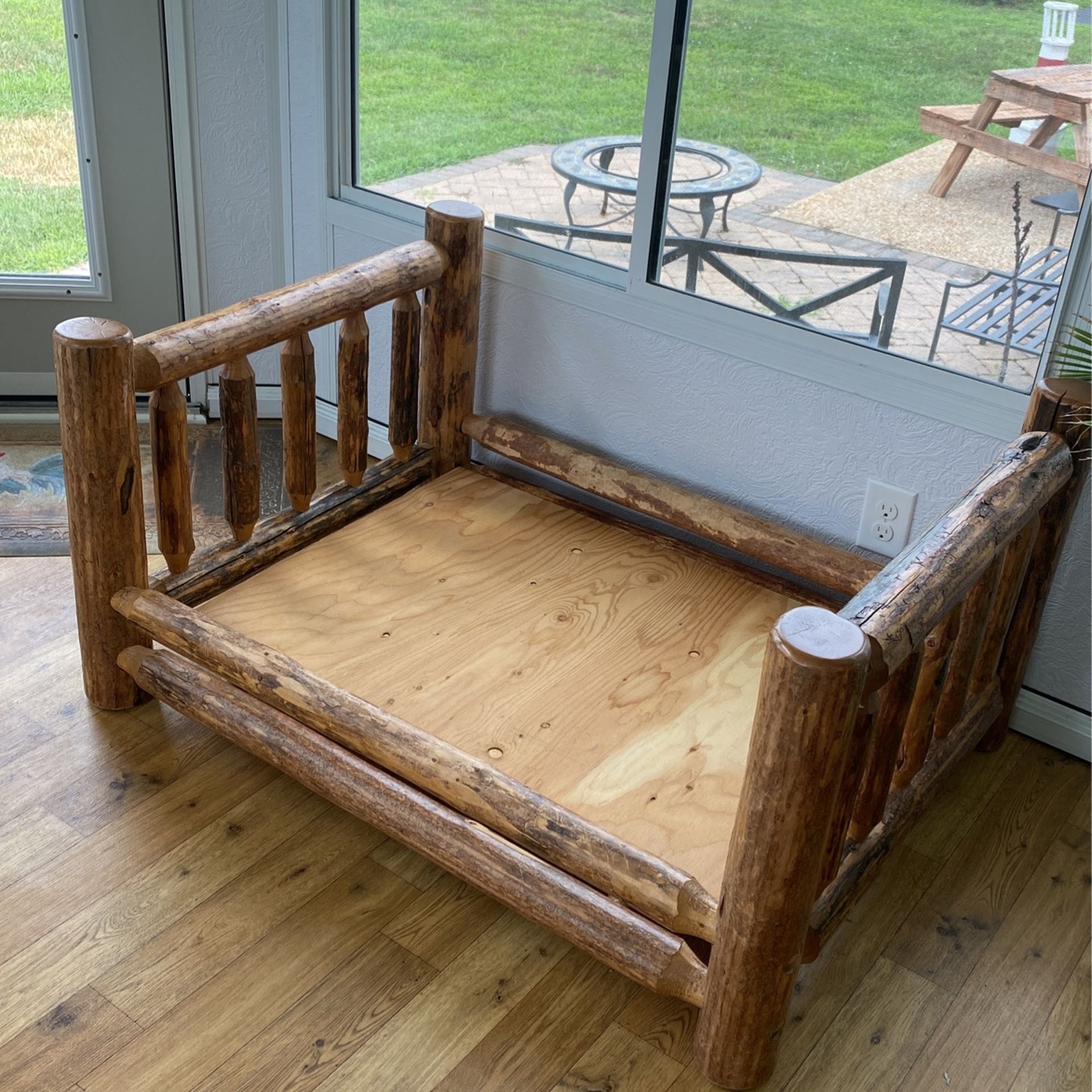 Hand Made Log Cabin Style Dog Bed