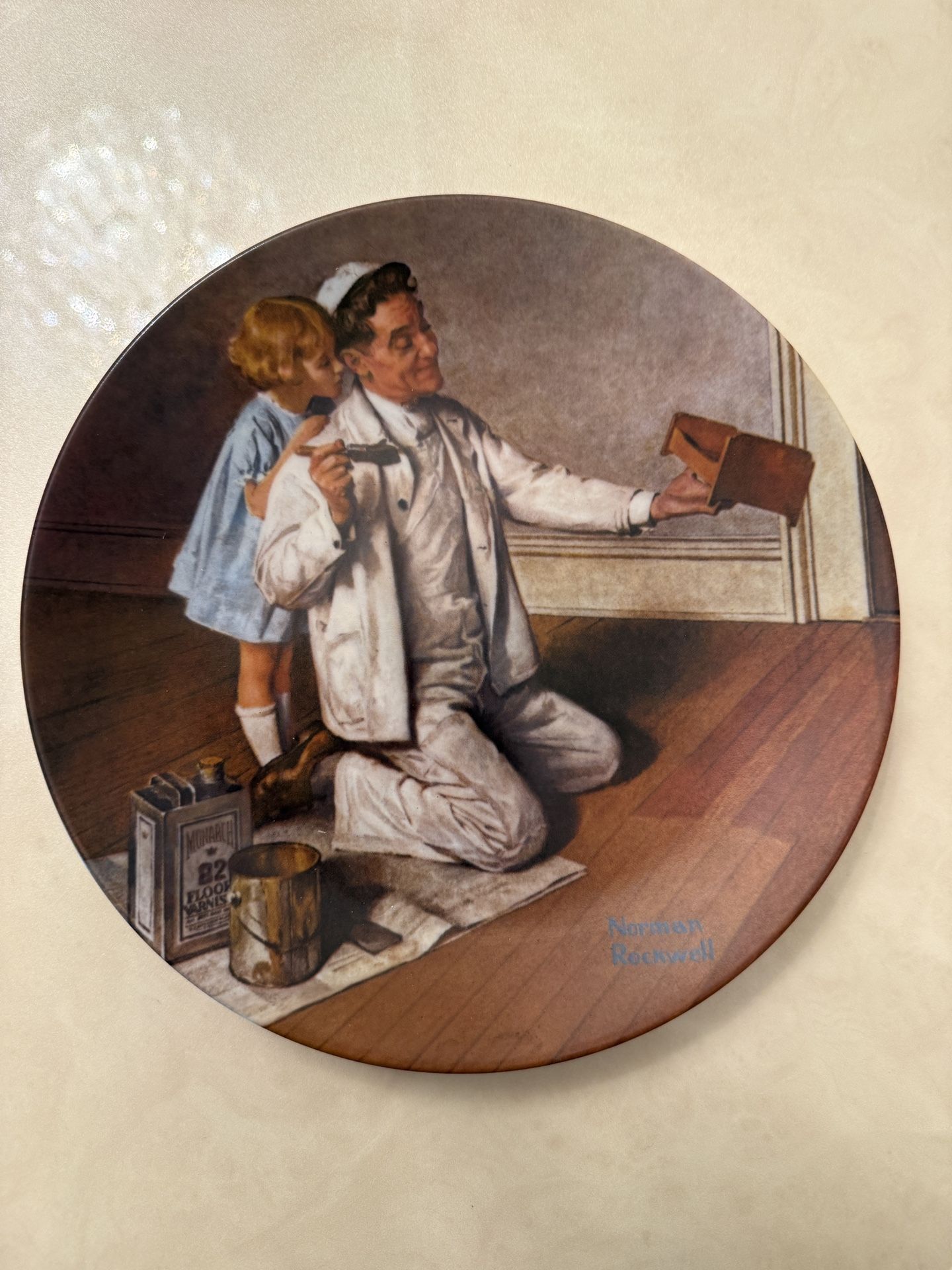 Vintage Edwin M Knowles Norman Rockwell “The Painter” 1983 Limited Edition Collectors Plate - Number 5534M