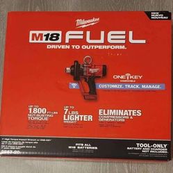 Milwaukee New 1/2" High Torque  Impact Wrench- One Key