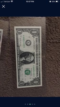 Triple 6 5 dollar bill and triple 8 1 dollar bill
