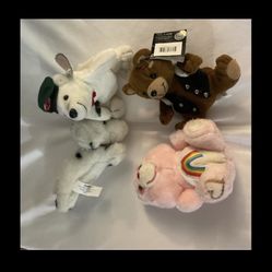 Bundle of Character Plush Coca Cola, Harley Davidson, Care Bear and Battat In