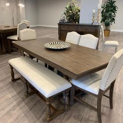 Grayish Regent Brown Dining Set (Dining table and Chairs