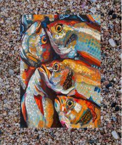 Colorful Fish Oil Painting on Canvas