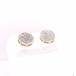 Earrings Diamond Gold 10K New 