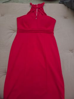Size 8 Red Halter Neck Midi Dress