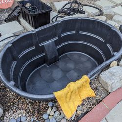 Rubbermaid 150 gal Stock Tank Had A Pond Liner Drain Hole Sealed $150