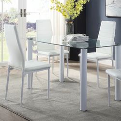 Florian White Dining Set /Dining table and Chairs 