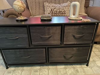 Fabric 5 Drawer Dresser plus one night stand with fabric Drawer
