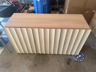 Modern Fluted Wood Sideboard Cabinet