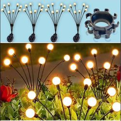 4 Pack Solar Firefly Garden Lights 8Led