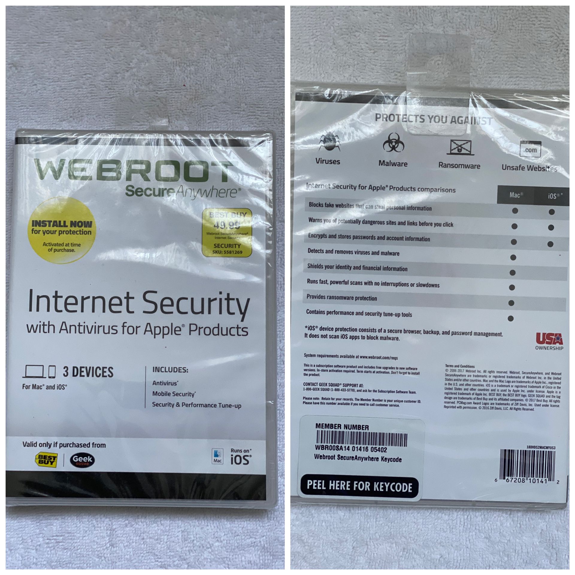 Webroot Internet Security for Apply products