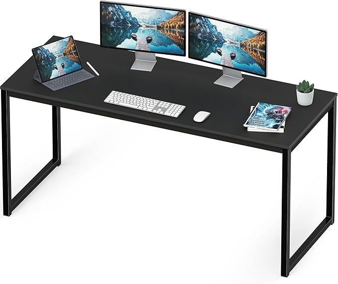 SHW Mission 55-Inch Home Office Computer Desk, Black