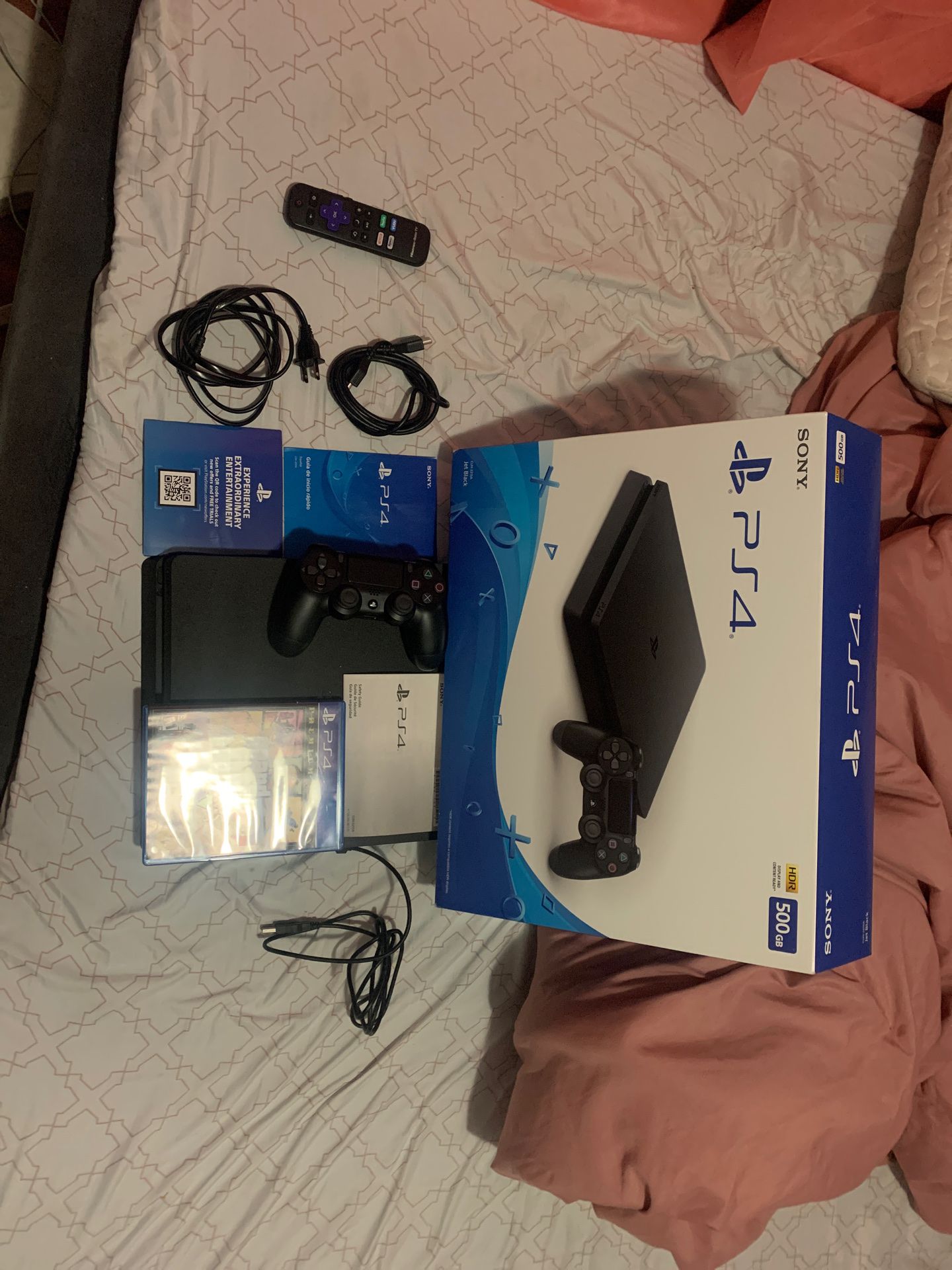 Ps4 slim 500gb with all cables an perfect new remote original 👌🏻 275$$ best like new with box an papers
