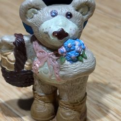 Furskins Bear With Basket Loose 2.75" PVC Figure Xavier Roberts 1986