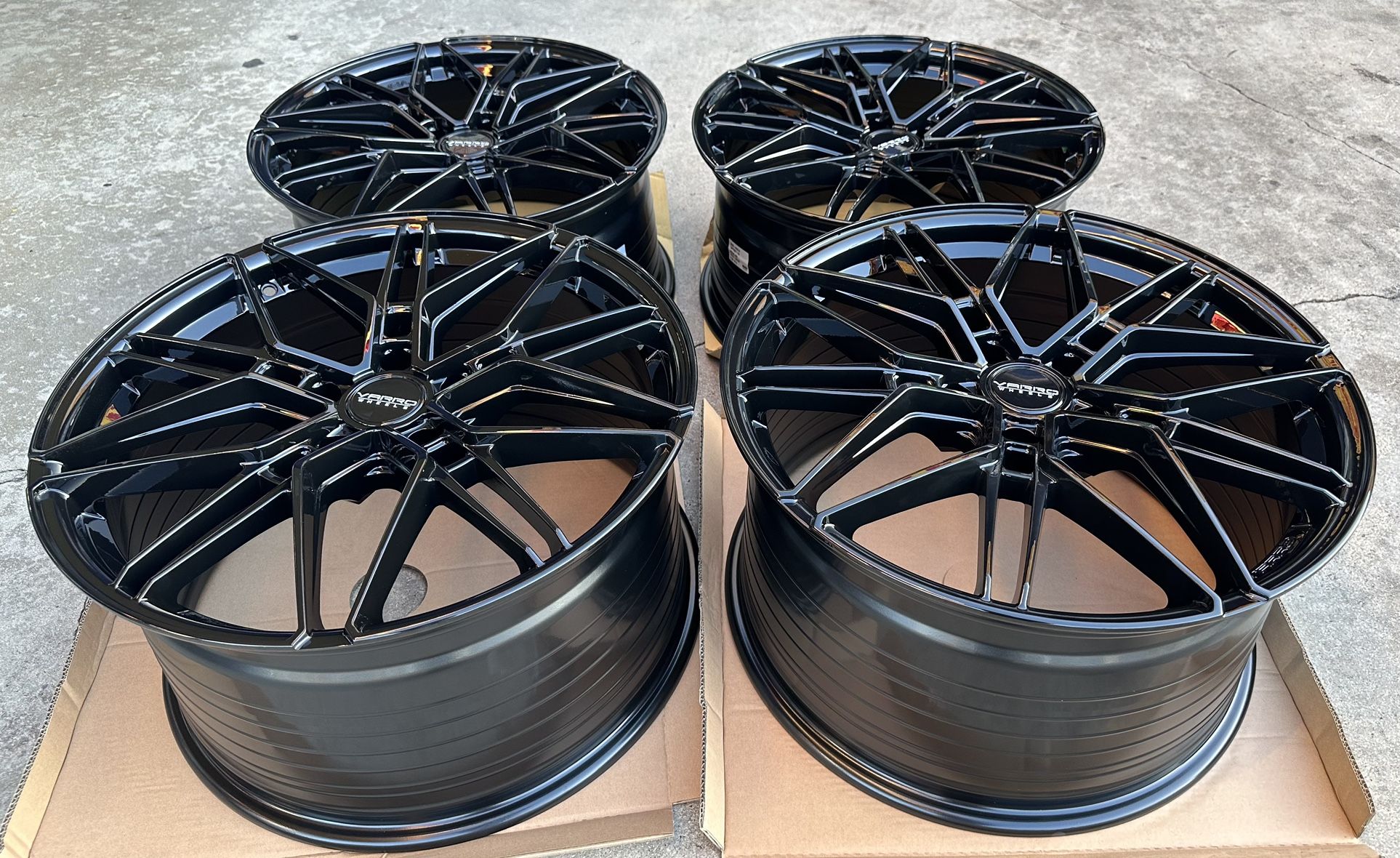 VARRO VD45x GLOSS BLACK WHEELS CORVETTE C6 C7 Z51 STINGRAY 19X9.5