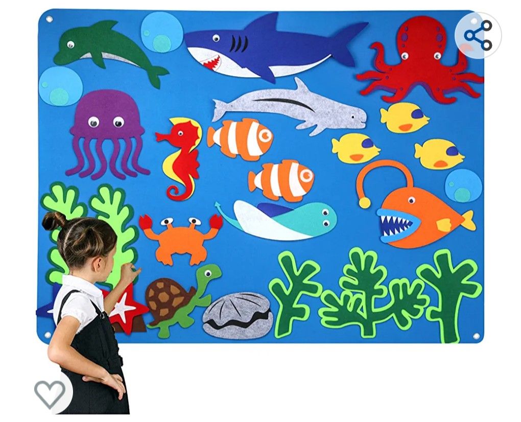 Felt Flannel Ocean Animals Kids Play Board