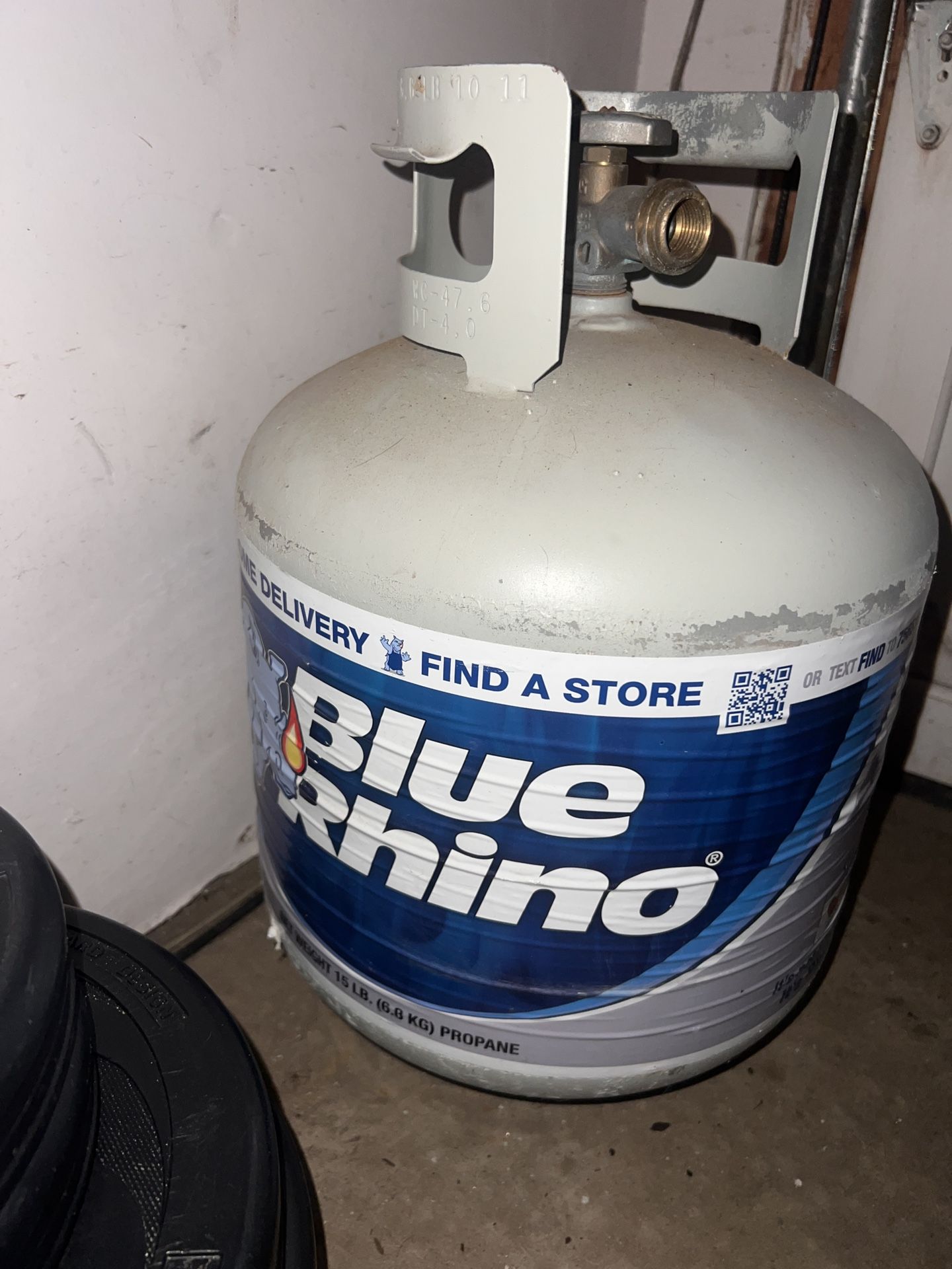 Empty propane tank