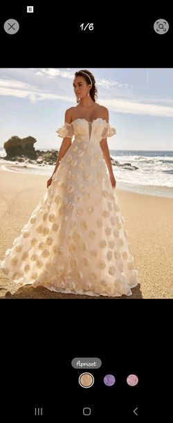 Cream dress with roses