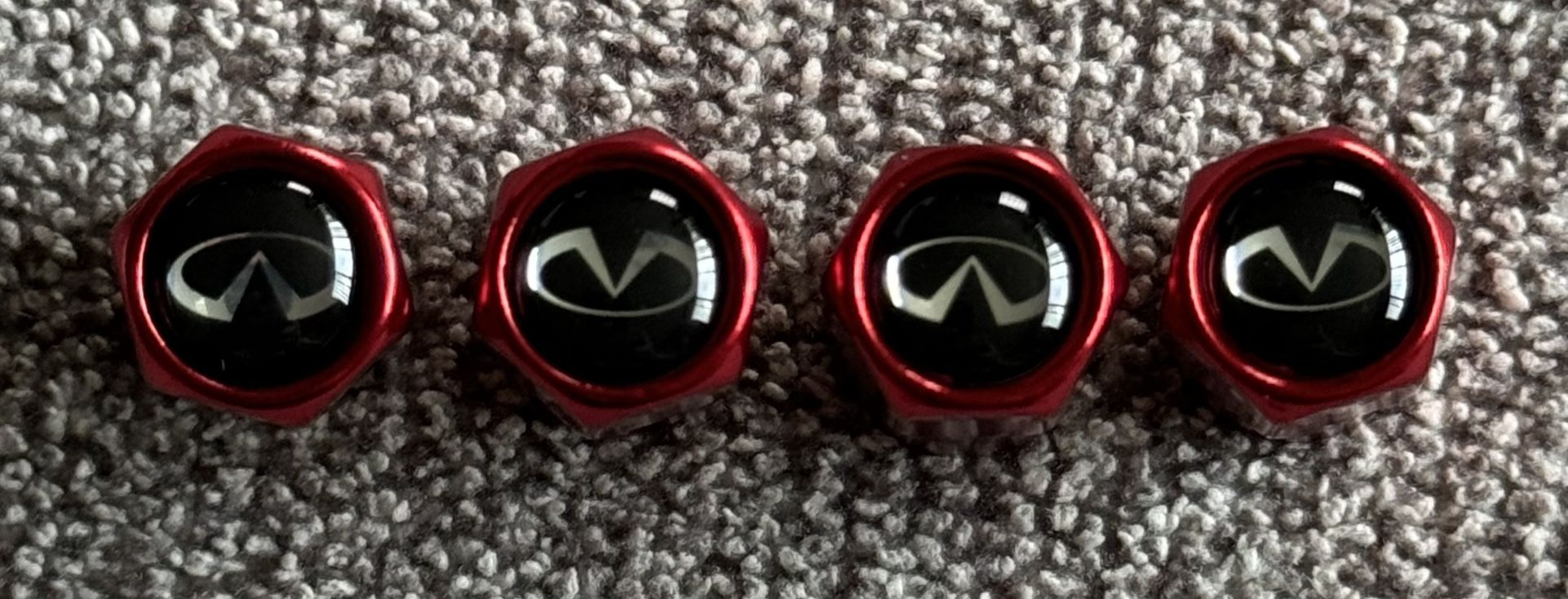 INFINITY 4 Red Valve Stem Cap Covers