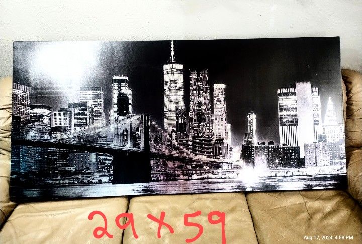 Large Frame New York Brooklyn Bridge Canvas Wall Art