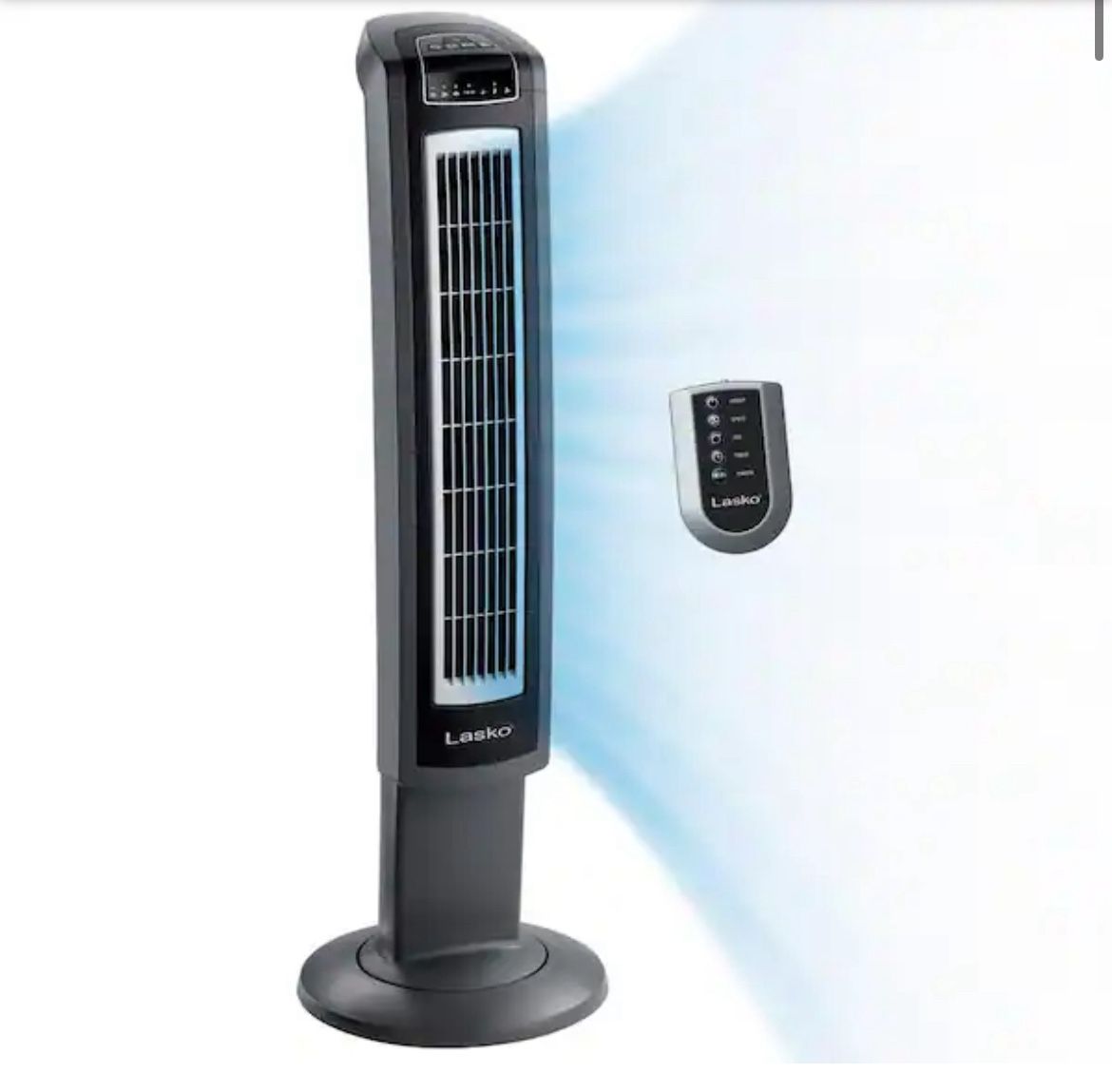 Lasko 42 in. Electronic Oscillating 3-Speed Tower Fan with Fresh-Air Ionizer