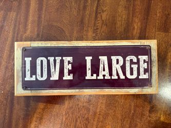 LOVE LARGE rustic wooden & metal sign 