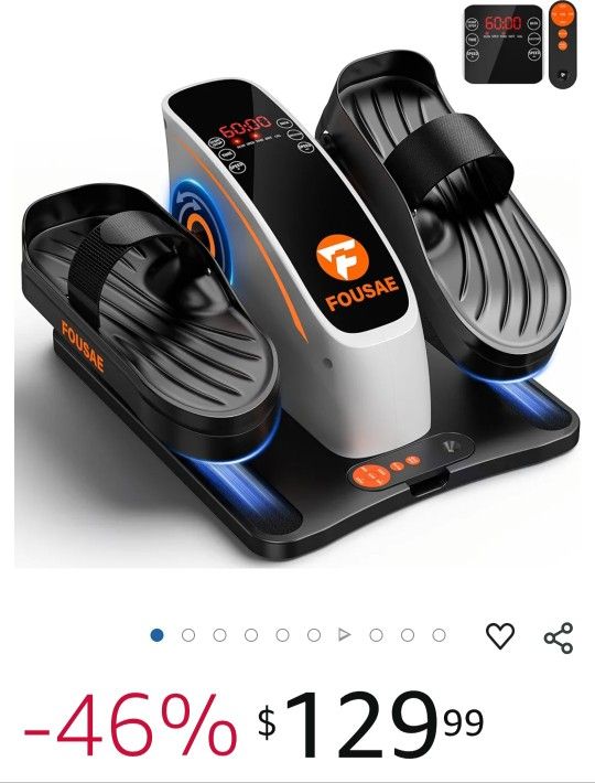 Under Desk Elliptical Exercise Machine, Ellipse Leg Exerciser As Seen On TV with 15 Adjustable Speeds, Fully Assembled Pedal Exerciser for Seniors wit