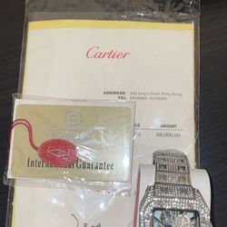Moissanite Watch W/ Box Tag Bag