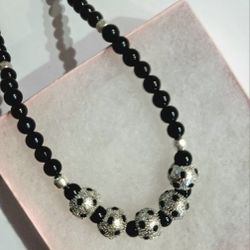 SWAROVSKI BEAD DESIGNER ORIGINAL CREATED MULTI CHARM CHOKER SILVER  NECKLACE 