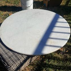 36” Round Solid White Marble Table Top