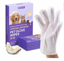 NEW HICC Hypoallergenic Pet Glove Wipes (6 Pack)