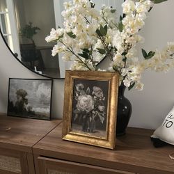Vintage Frame- Floral Print- Oil Paint Effect 