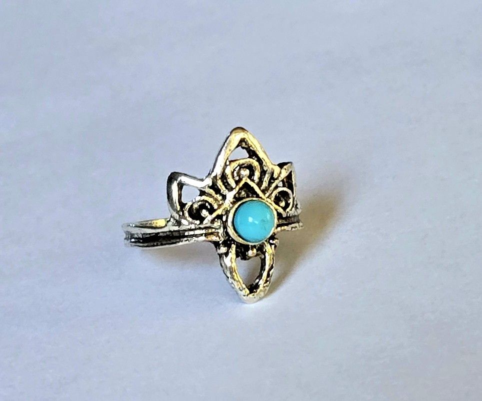 TURQUOISE TITANIUM FOREVER WEAR NEW SIZE 5 TRENDSETTER RING