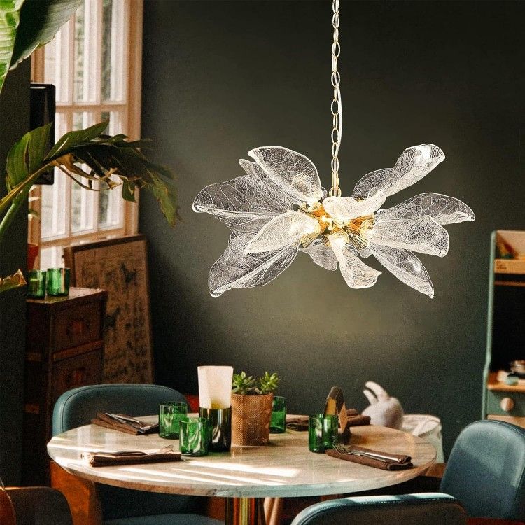 Modern Chandeliers for Dining Room, Gold D23'' Leaf Satellite