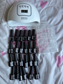 Gel Nail Kit with UV Lamp and Nail Tips
