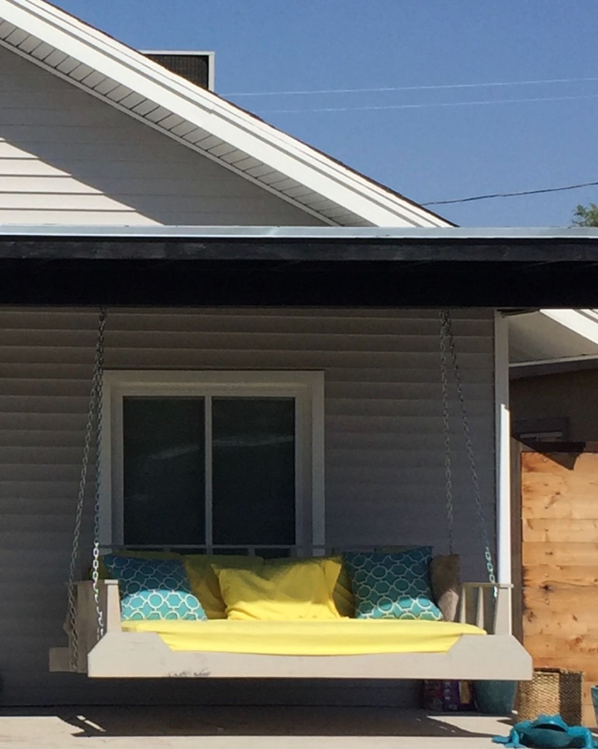 Porch Bed Swing With Twin Mattress.