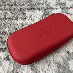 Genuine Omega Red Travel Storage Watch Strap Case