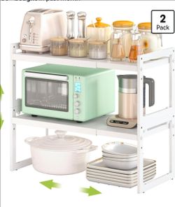 DOLALIKE Expandable Cabinet Shelf Organizer Stackable Kitchen Counter Shelf
Space Saving Metal Pantry Storage Racks for Kitchen Spice Rack Pans and Un