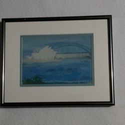 SIDNEY OPERA HOUSE AND HARBOUR BRIDGE - FRAMED / MATTED PRINT 10"×8"