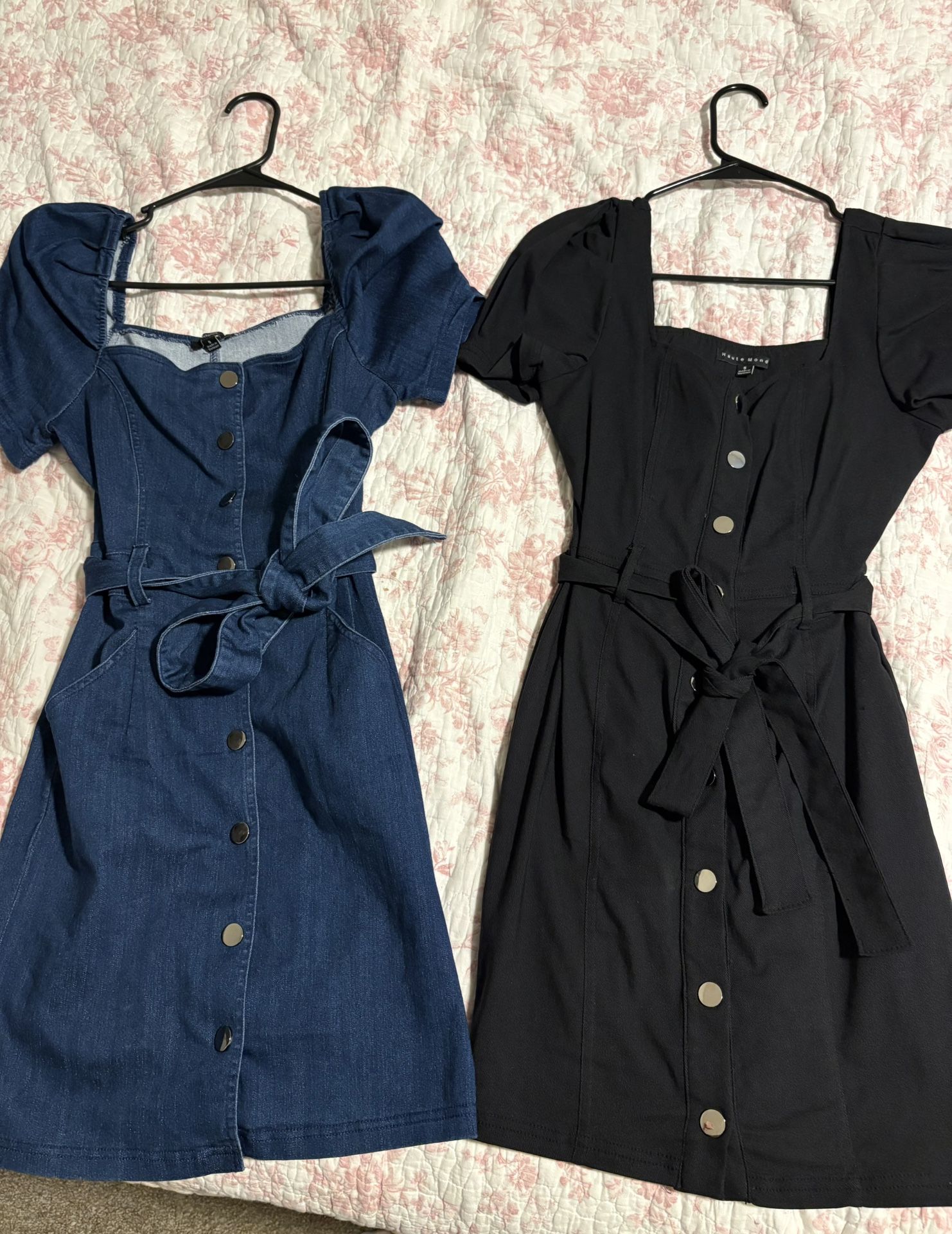 Denim Dress And Black Dress