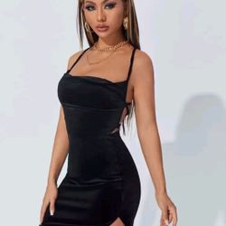 Little Black Dress Bodycon With Slit