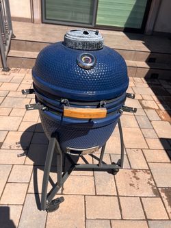Blue Ceramic Kamado Charcoal Grill