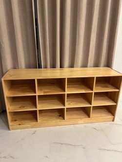 Solid wood shelf storage organizer