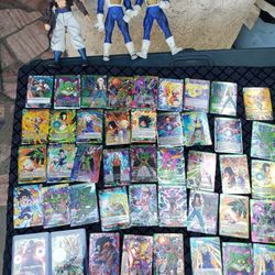 Dragon Ball Z Toys & Cards 2 leaders cards double side printed & rest all holo glowing cards collection DBZ $800! All or best offer
