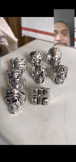 Steel size 8 Skull rings! Other Sizes Available Byt Limited