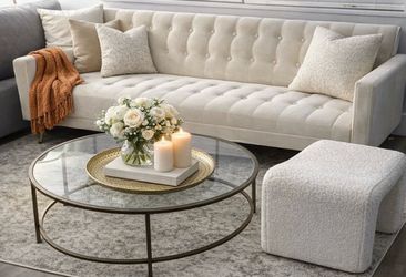 Off-White Tufted Converts into Day Bed Soft Couch - Modern Daybed Style 6’7” - TILL 5/10/26 $65 ONLY!